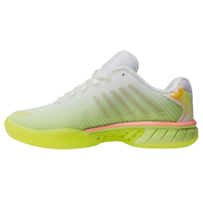 K-Swiss/Lucky In Love Women's Hypercourt Express 2 Tennis Shoe (White/Lemon Frost/Beige)