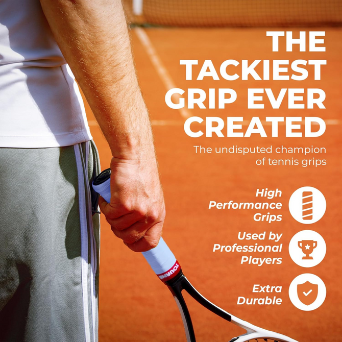 Tourna Mega Tac Extra Tacky Overgrip, 3-Pack, White