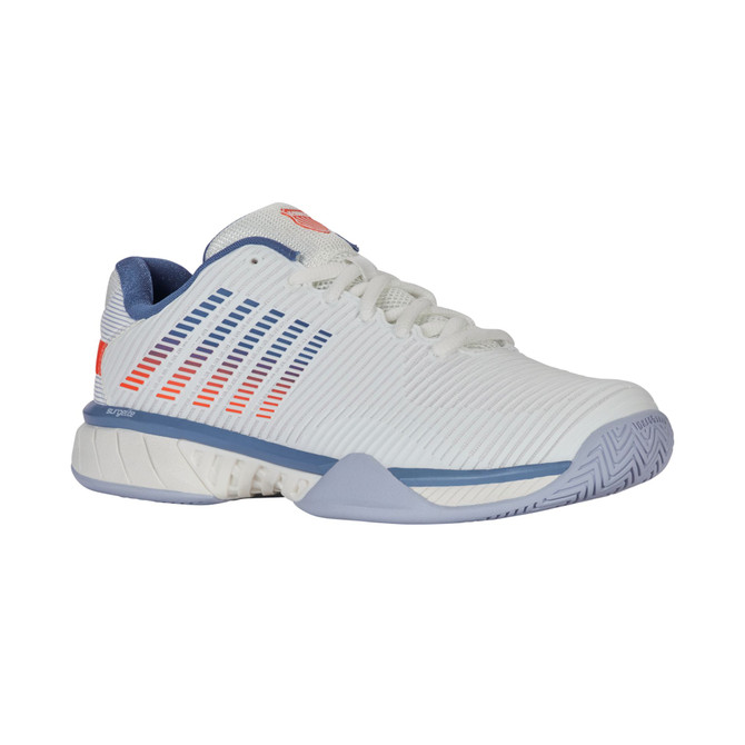 K-Swiss Men's Hypercourt Express 2 Tennis Shoe (Lucent White/Infinity/Scarlet Ibis)