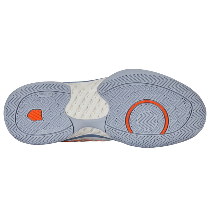 K-Swiss Men's Hypercourt Express 2 2E Tennis Shoe (Lucent White/Infinity/Scarlet Ibis)