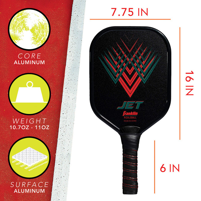 Franklin Jet Aluminum Pickleball Paddle and Ball Set (2 Paddles & 2 Pickleballs)