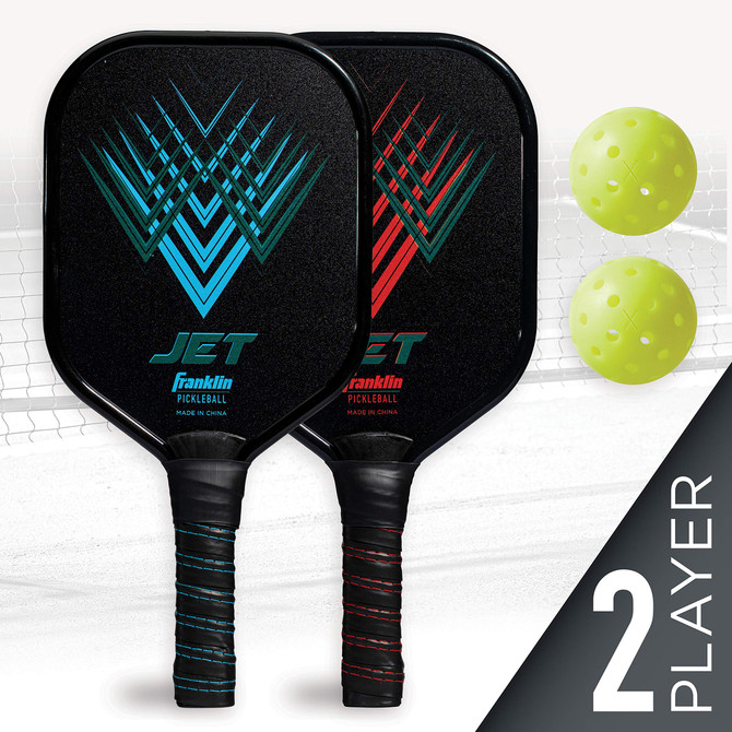 Franklin Jet Aluminum Pickleball Paddle and Ball Set (2 Paddles & 2 Pickleballs)