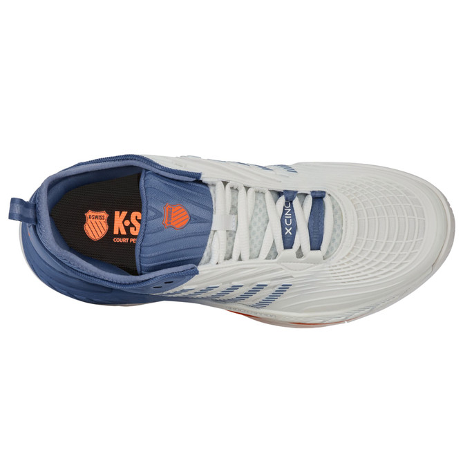 K-Swiss Men's Hypercourt Supreme 2 Tennis Shoe (Lucent White/Infinity/Scarlet Ibis)