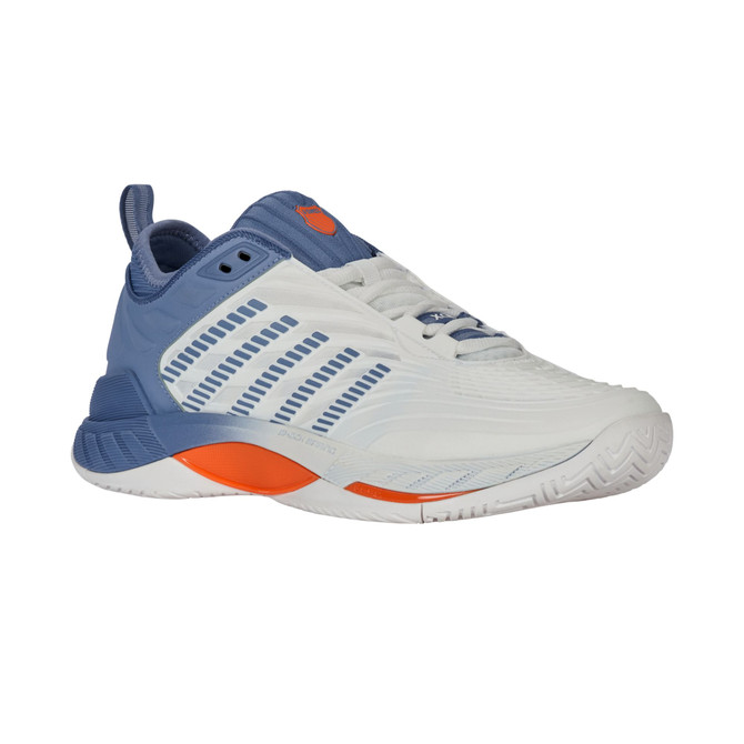 K-Swiss Men's Hypercourt Supreme 2 Tennis Shoe (Lucent White/Infinity/Scarlet Ibis)