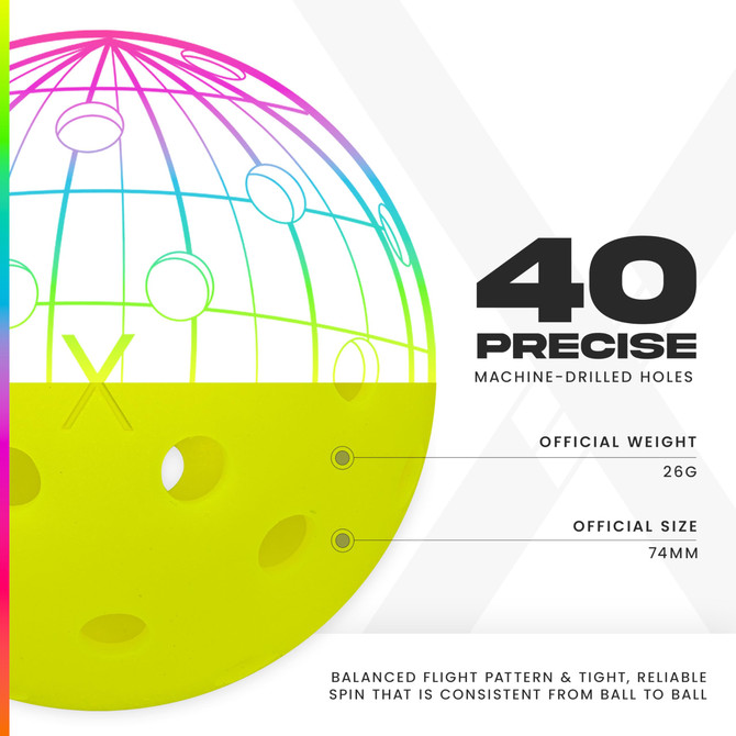 Franklin Sports X-40 Outdoor Pickleball Balls (Neon)