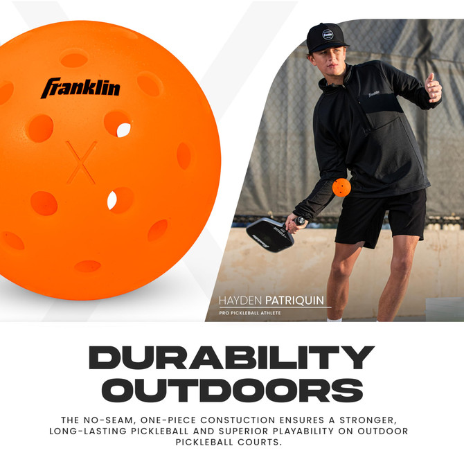 Franklin Sports X-40 Outdoor Pickleball Balls (Lava)