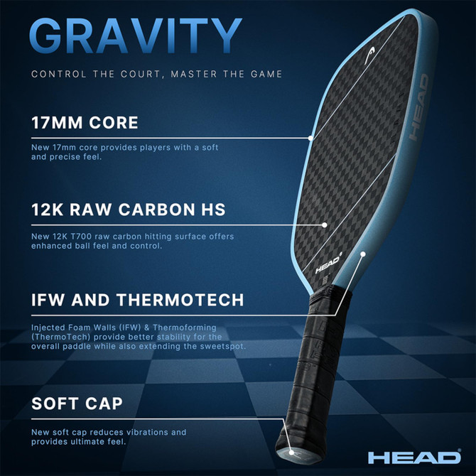 HEAD Gravity Tour Pickleball Paddle (Blue)