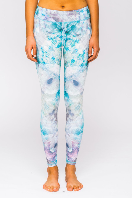 Lija Women's Power Flower Print Legging (Sky)