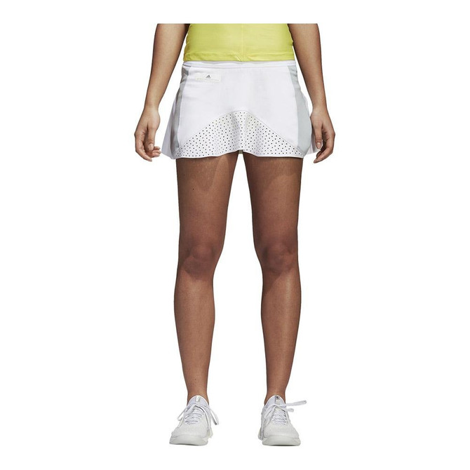 Adidas by Stella McCartney Women's Barricade Tennis Skirt, White/Aero Lime.
