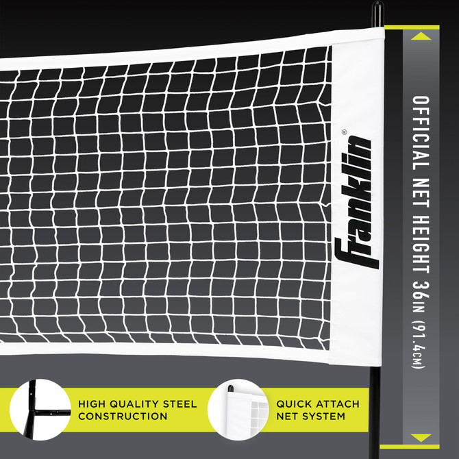 Franklin Sports Complete Half Court Size Pickleball Net Set - Includes 10ft Net, (2) Paddles, and (2) X-40 USA Pickleball Approved Balls