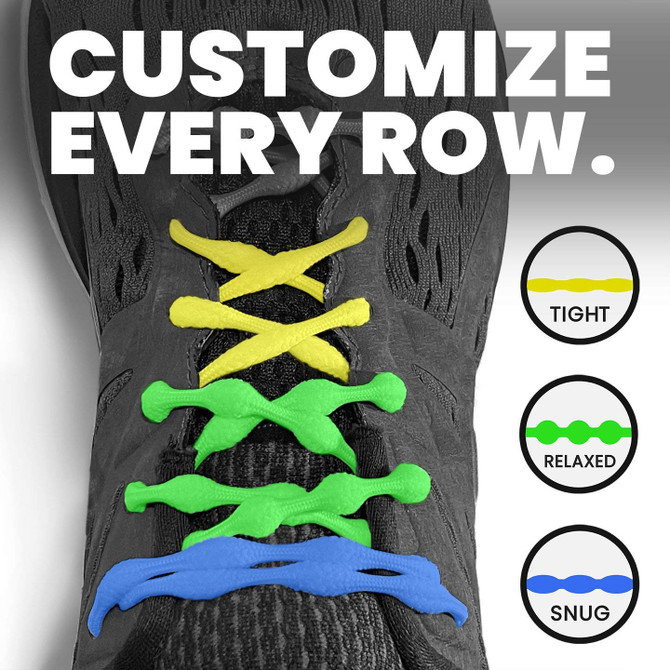 Caterpy Run - The Ultimate Elastic No Tie Shoelaces for Adults and Kids.