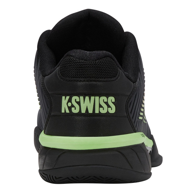 K-Swiss Men's Hypercourt Express 2 Tennis Shoe (Black/Soft Neon Green/Neon Lava)