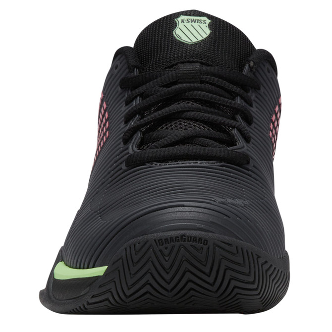 K-Swiss Men's Hypercourt Express 2 2E Tennis Shoe (Black/Soft Neon Green/Neon Lava)