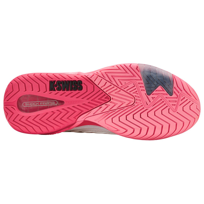 K-Swiss Women's Ultrashot 4 Tennis Shoe (White/Neon Pastel Pink/Hot Neon Pink)