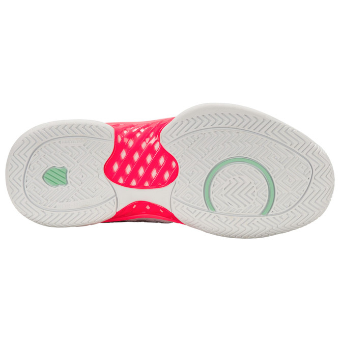 K-Swiss Women's Hypercourt Express 2 Tennis Shoe (White/Neon Pastel Pink/Black) 