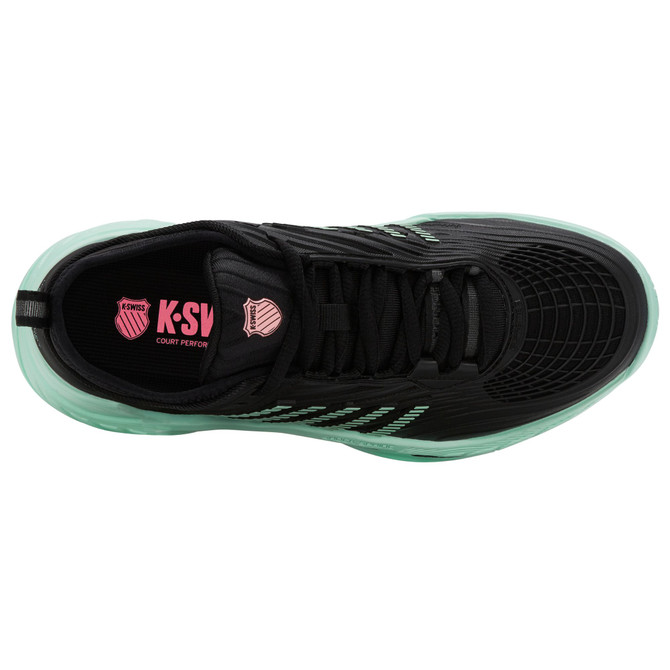 K-Swiss Women's Hypercourt Supreme 2 Tennis Shoe (Black/Neon Mint)