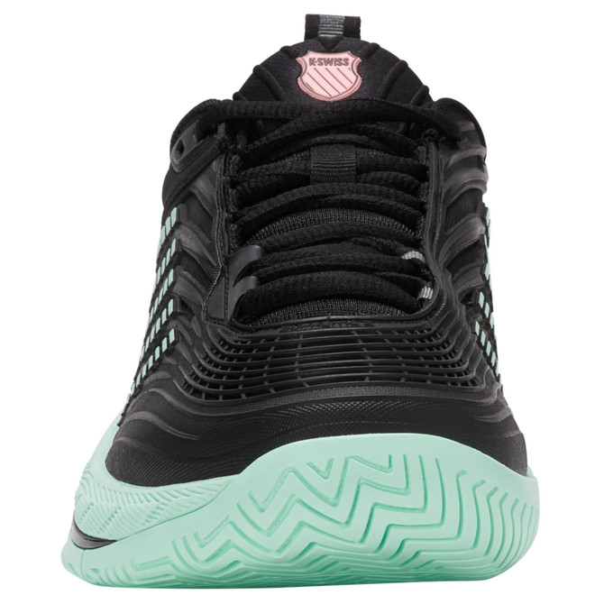 K-Swiss Women's Hypercourt Supreme 2 Tennis Shoe (Black/Neon Mint)