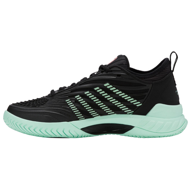 K-Swiss Women's Hypercourt Supreme 2 Tennis Shoe (Black/Neon Mint)