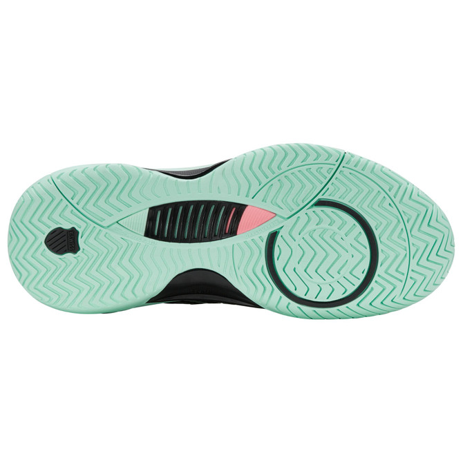 K-Swiss Women's Hypercourt Supreme 2 Tennis Shoe (Black/Neon Mint)