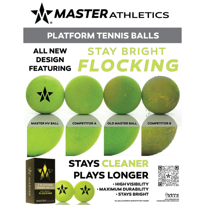 Master Athletics High Visibility (HV) Platform Tennis Ball (Sleeve)