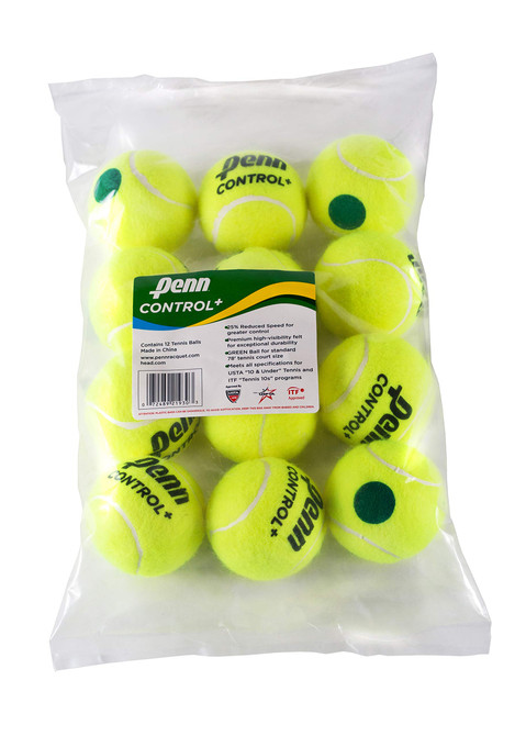 PENN Control Plus Green Dot Tennis Balls (12 Pack)