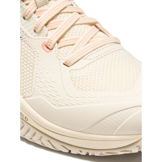 Diadora Women's Blushield Torneo 3 All Ground Tennis Shoe. (Whisper White/Maroon Banner/Desert Flower)