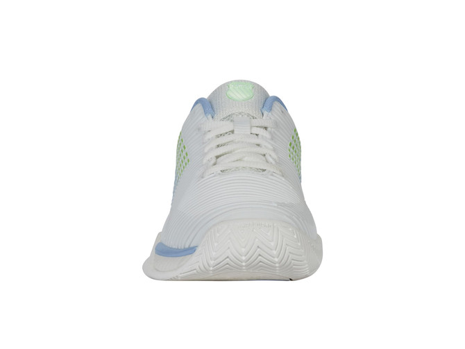 K-Swiss Women's Hypercourt Express 2 Tennis Shoe (Lucent White/Dutch Canal/Paradise Green)