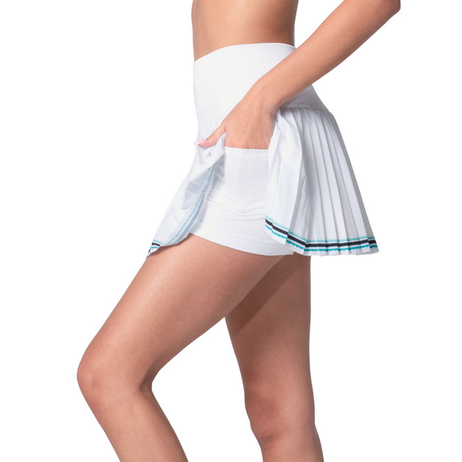 Lucky In Love Classic Stripe Pleated Skirt