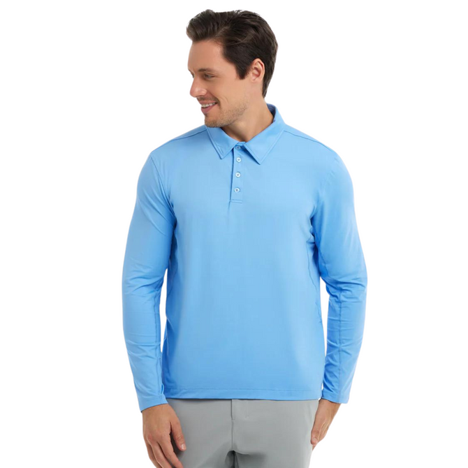 BloqUV Men's UPF 50+ Sun Protection Collared Long Sleeve Active Top