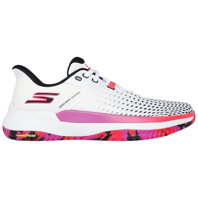 Skechers Women's Viper Court Elite. (White/Black/Pink)