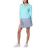 Lucky in Love Women’s Free Play Zip Long Sleeve Top – UPF 50+ LUV Lightweight Mock Neck Athletic Shirt with Mesh Panels   
