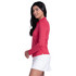 Lucky in Love Women’s Free Play Zip Long Sleeve Top – UPF 50+ LUV Lightweight Mock Neck Athletic Shirt with Mesh Panels   