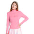Lucky in Love Women’s Free Play Zip Long Sleeve Top – UPF 50+ LUV Lightweight Mock Neck Athletic Shirt with Mesh Panels   