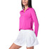 Lucky in Love Women’s Free Play Zip Long Sleeve Top – UPF 50+ LUV Lightweight Mock Neck Athletic Shirt with Mesh Panels   