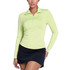 Lucky in Love Women’s Free Play Zip Long Sleeve Top – UPF 50+ LUV Lightweight Mock Neck Athletic Shirt with Mesh Panels   