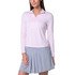 Lucky in Love Women’s Free Play Zip Long Sleeve Top – UPF 50+ LUV Lightweight Mock Neck Athletic Shirt with Mesh Panels   
