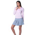 Lucky in Love Women’s Free Play Zip Long Sleeve Top – UPF 50+ LUV Lightweight Mock Neck Athletic Shirt with Mesh Panels   
