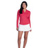 Lucky in Love Women’s Free Play Zip Long Sleeve Top – UPF 50+ LUV Lightweight Mock Neck Athletic Shirt with Mesh Panels   