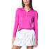 Lucky in Love Women’s Free Play Zip Long Sleeve Top – UPF 50+ LUV Lightweight Mock Neck Athletic Shirt with Mesh Panels   