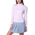 Lucky in Love Women’s Free Play Zip Long Sleeve Top – UPF 50+ LUV Lightweight Mock Neck Athletic Shirt with Mesh Panels   