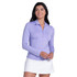 Lucky in Love Women’s Free Play Zip Long Sleeve Top – UPF 50+ LUV Lightweight Mock Neck Athletic Shirt with Mesh Panels   