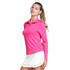 Lucky in Love Women’s Free Play Zip Long Sleeve Top – UPF 50+ LUV Lightweight Mock Neck Athletic Shirt with Mesh Panels   