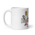 "Stages of Racquet Sports - Female" White glossy mug