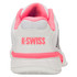 K-Swiss Women's Hypercourt Express 2 Wide Tennis Shoe (White/Neon Pastel Pink/Black).