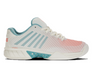 K-Swiss Women's Hypercourt Express 2 Tennis Shoe (Blanc De Blanc/Nile Blue/Desert Flower)