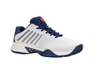 K-Swiss Men's Hypercourt Express 2 HB (Clay) Tennis Shoe (Blanc De Blanc/ Blue Opal/Lollipop)