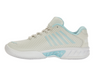 K-Swiss Women's Hypercourt Express 2 Tennis Shoe (Vaporous Gray/White/Blue Glow)