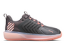K-Swiss Women's Ultrashot 3 Tennis Shoe (Asphalt/Peach Amber/White).