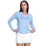 Lucky In Love Women's High Low Breezy Long Sleeve Shirt.