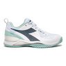 Diadora Women's Blushield Torneo 2 All Ground Tennis Shoe (White/Legion Blue/Surf Spray)